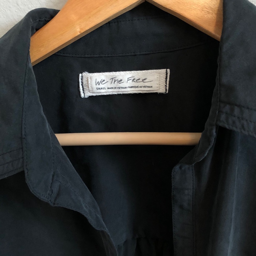 We The Free Black oversized dress shirt